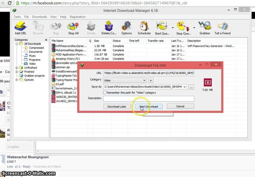 How to download facebook video with idm  freecracksoftware2.blogspot.com
