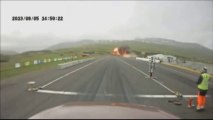 Dramatic moment plane crashes and turns into giant fireball