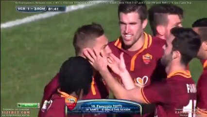 Francesco Totti Goal ~ Hellas Verona vs AS Roma 1-3 ( Serie A ) 26/01/2014 HD