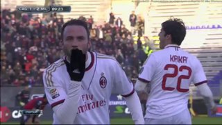 Pazzini Goal - Cagliari vs AC Milan 1-2 ( Serie A ) 26-01-2014 HD