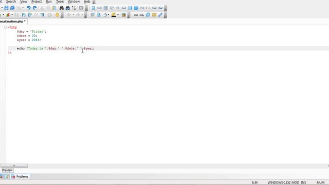 PHP Tutorial Urdu - 15 - Concatenation Free Urdu Tutorials Video training by Pakistan Education taleem.tv