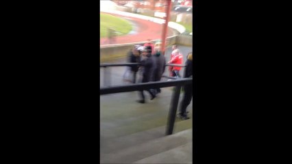 Soccer Player Tries to Attack Fan