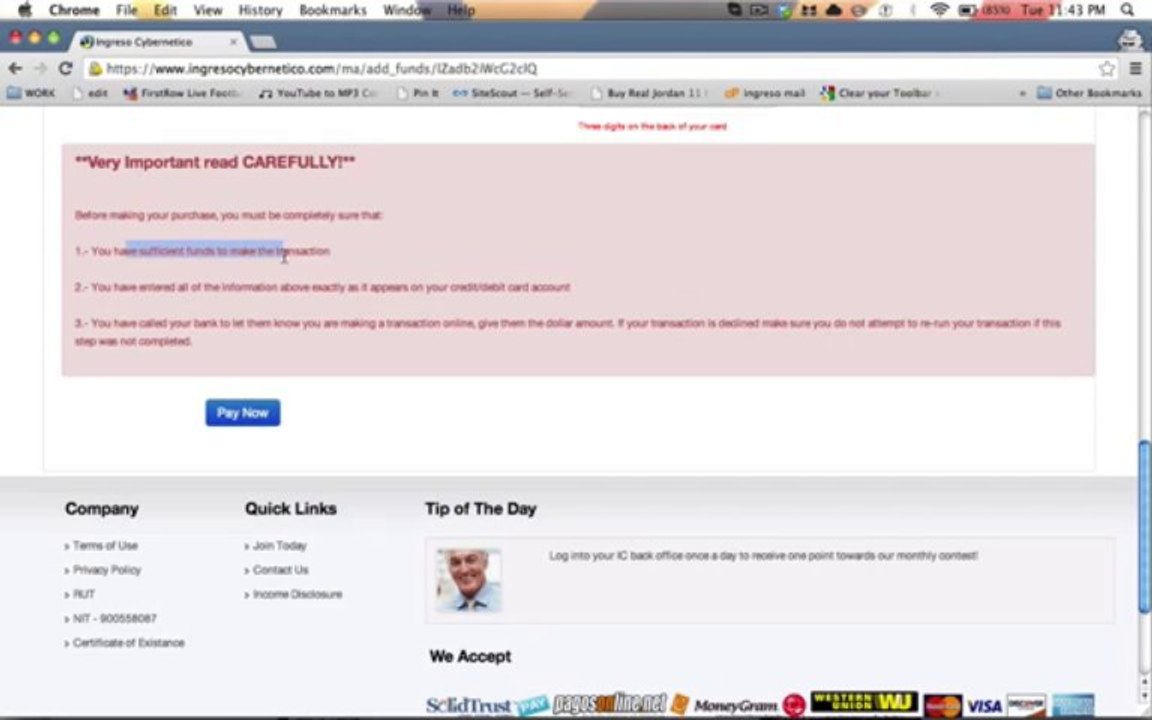 How To  Add Funds Via Credit, Debit, Cash, Net Banking Card in Ingreso Cybernetico- Money Making Site
