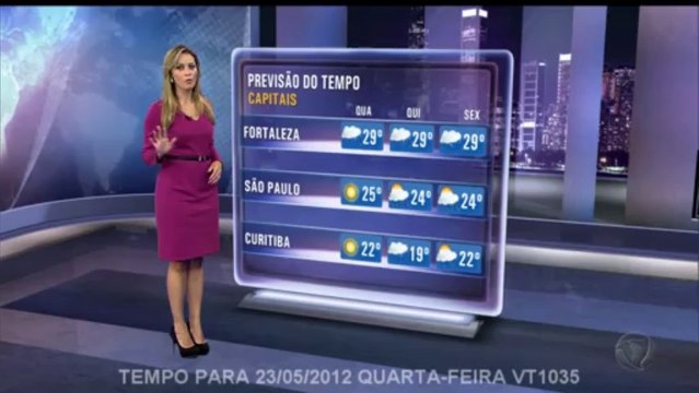 20120523 PREVISÃO DO TEMPO PARA 23/05/2012 QUARTA-FEIRA COM PATRÍCIA COSTA
