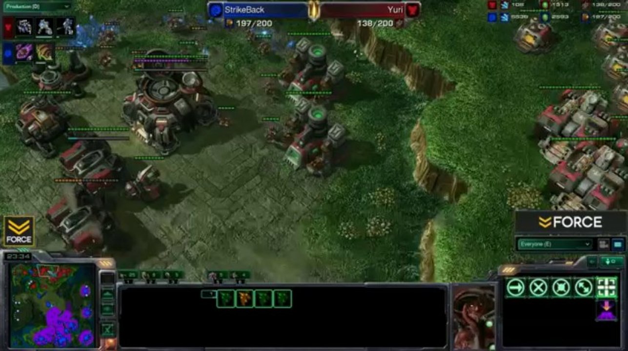 StarCraft 2 - Yuri [T] vs StrikeBack [Z] (Commentary)