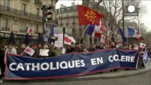 Paris'te Hollande protestosu