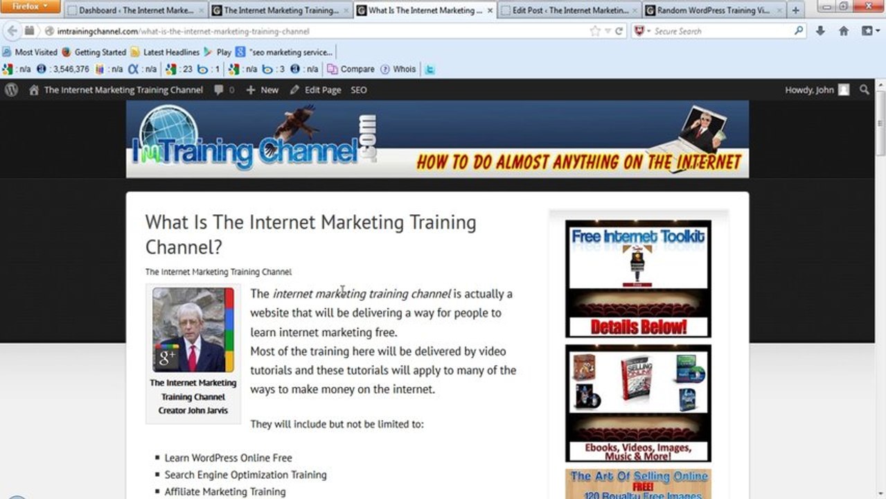 The Internet Marketing Training Channel - How To Change The Homepage Of A Website