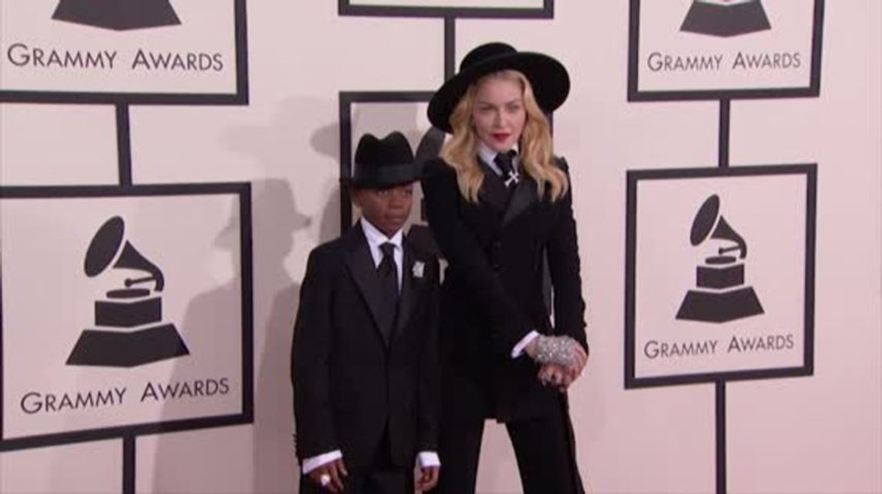 Madonna's 8-Year-Old Son Styled Her Grammy Red Carpet