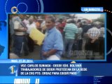 Extrabajadores de la CVG protestan en Puerto Ordaz para exigir pagos