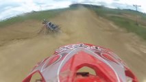 HUGE CRASH! Dirt Bike Rider Panic Revs And Gets Flipped Off!