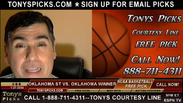 Oklahoma Sooners vs. Oklahoma St Cowboys Pick Prediction NCAA College Basketball Odds Preview 1-27-2014