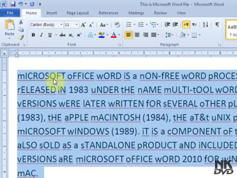 Lesson  11 Change Case (Microsoft Office Word 2007_2010 Free Tutorial Urdu Hindi Video Training taleem.tv Pakistan Education