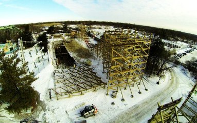 Reportage de construction pour Goliath à Six Flags Great America