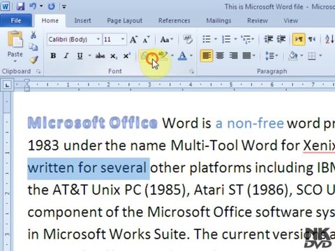 Lesson 14 Clear Formatting (Microsoft Office Word 2007_2010 Free Tutorial Urdu Hindi Video Training taleem.tv Pakistan Education