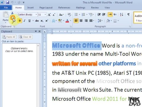 Lesson 15 Clipboard (Microsoft Office Word 2007_2010 Free Tutorial Urdu Hindi Video Training taleem.tv Pakistan Education