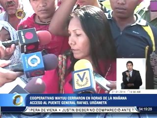 Miembros de cooperativas wayúu protestaron  en el puente sobre el Lago de Maracaibo