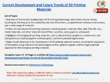 Current Development and Future Trends of 3D Printing Materials Market