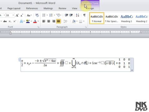 Lesson 65 Insert Equation Part 2 (Microsoft Office Word 2007_2010 Free Tutorial Urdu Hindi Video Training taleem.tv Pakistan Education