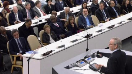 Director Steven Spielberg talks at UN Holocaust conference