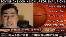 Portland Trailblazers vs. Memphis Grizzlies Pick Prediction NBA Odds Preview 1-28-2014