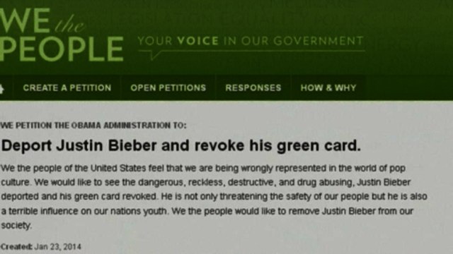 'Deport Bieber' petition gets thousands of signatures