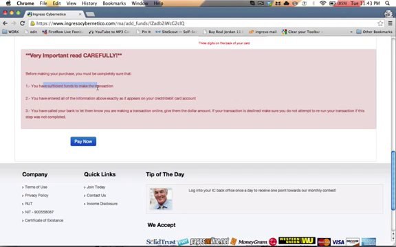 To Add Money Funds Via Credit, Debit, Cash, Net Banking Card in Ingreso Cybernetico- Money Making Site