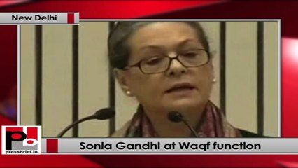 Sonia Gandhi addresses the function to launch NAWADCO
