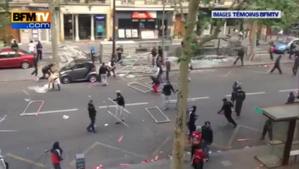 Hooligans in Paris when the PSG receive his trophee (France)