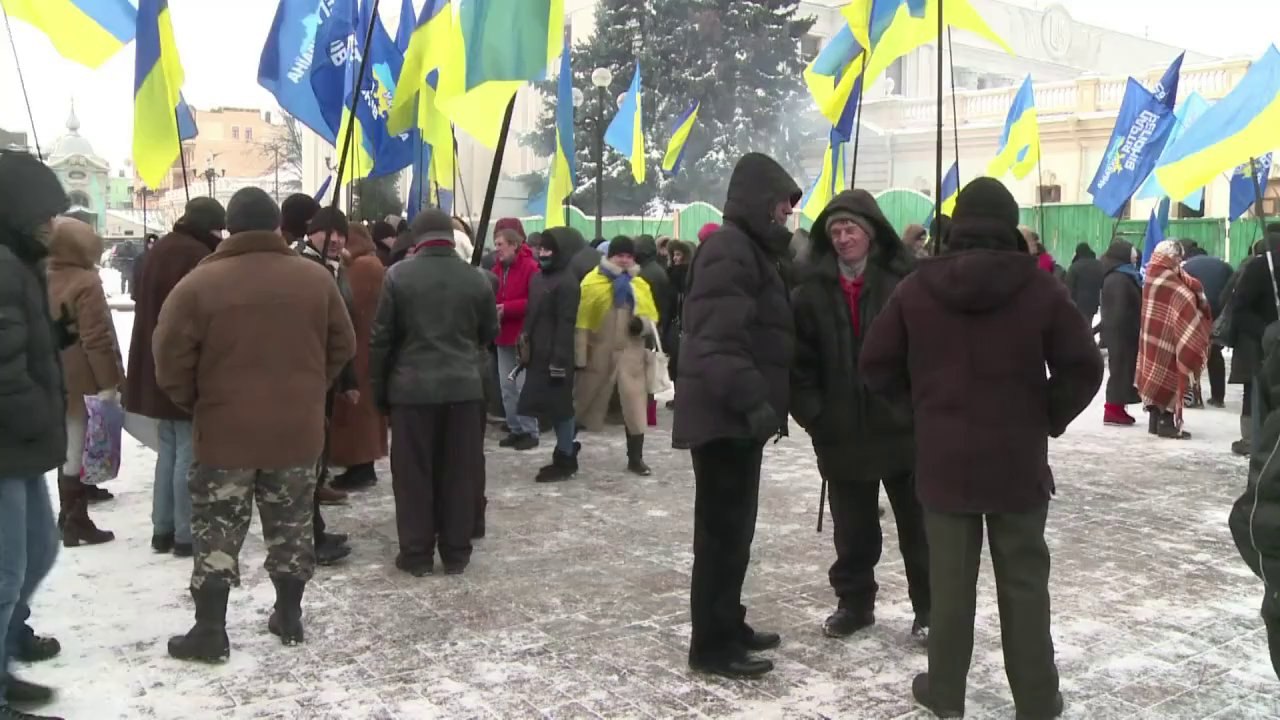 Yanukovych supporters in Ukraine rally in Kiew to oppose amnesty
