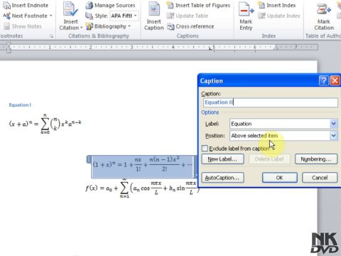 Lesson 87 Insert Caption Part 2 (Microsoft Office Word 2007_2010 Free Tutorial Urdu Hindi Video Training taleem.tv Pakistan Education