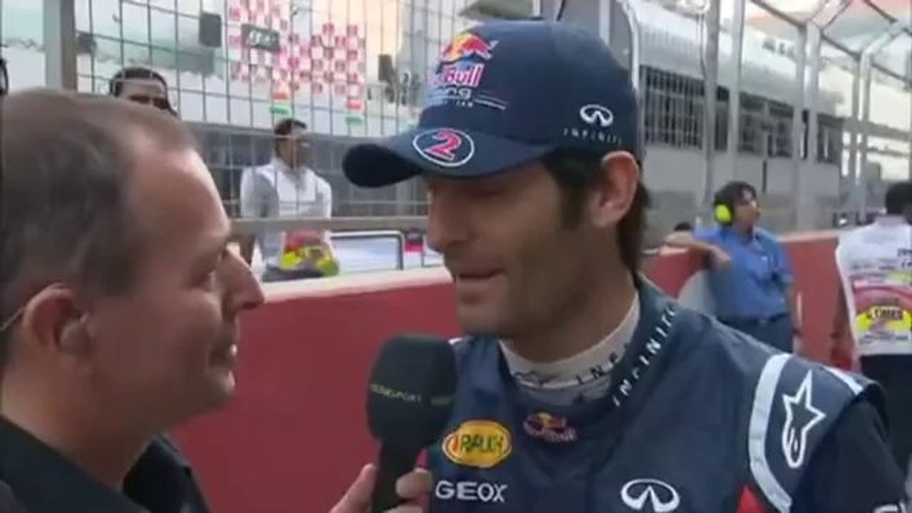 BBC F1 2011 Mark Webber Grid  Interview (2011 Indian Grand Prix)