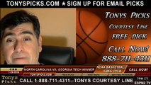 Georgia Tech Yellow Jackets vs. North Carolina Tar Heels Pick Prediction NCAA College Basketball Odds Preview 1-29-2014