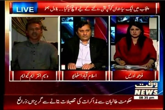 WAQT 8PM With Fareeha Idrees with MQM Waseem Akhtar (28 Jan 2014)