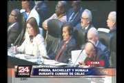 Cumbre de Celac reunió a Ollanta Humala y Sebastián Piñera tras fallo de La Haya