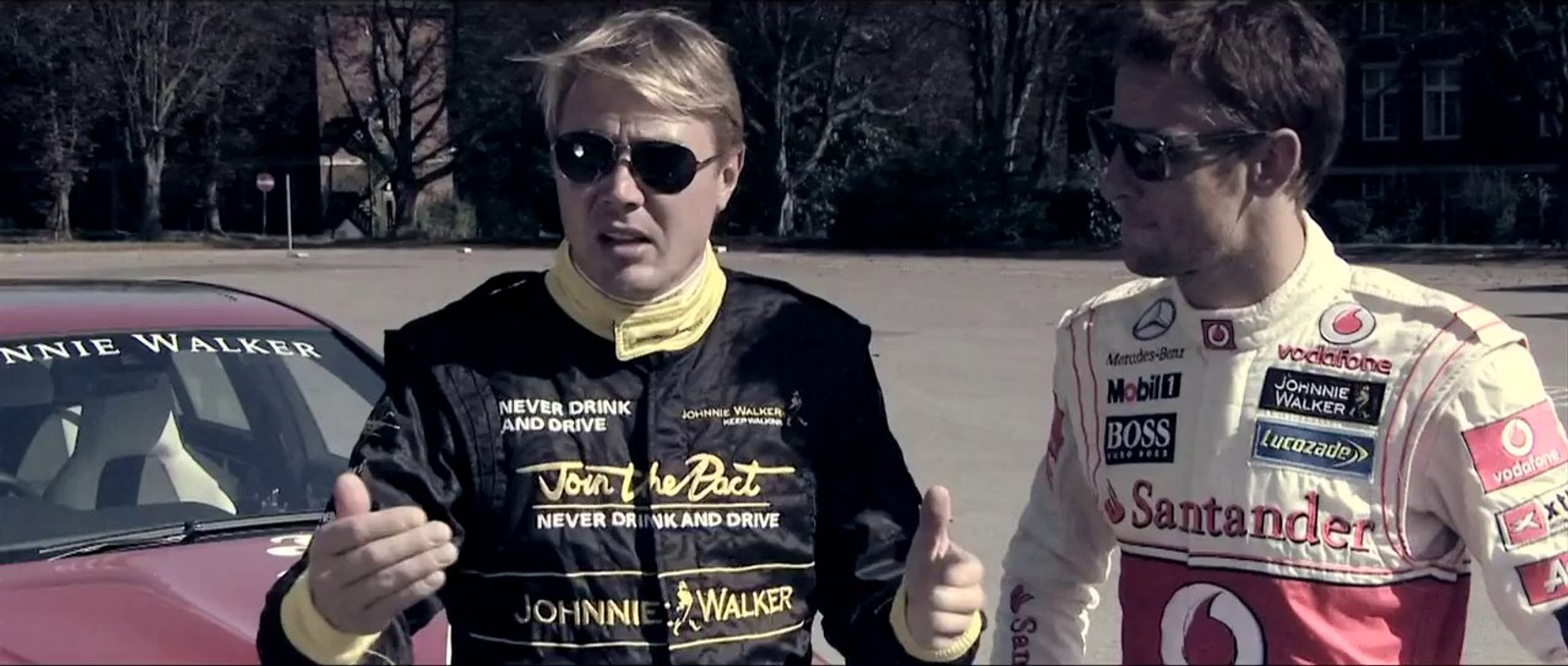 Hakkinen et Button en campagne de sécurité rout...