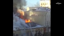 Moskova’da iki restoran yanarken tüp patladı
