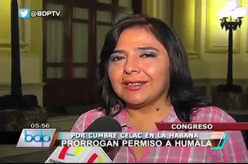 Comisión Permanente aprobó prorrogar permiso de Ollanta Humala