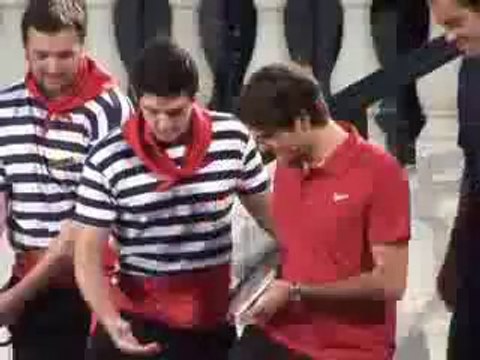 Roger Federer et Pete Sampras en gondole