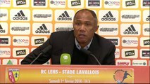 Conférence de presse RC Lens - Stade Lavallois (0-0) : Antoine  KOMBOUARE (RCL) - Philippe  HINSCHBERGER (LAVAL) - 2013/2014