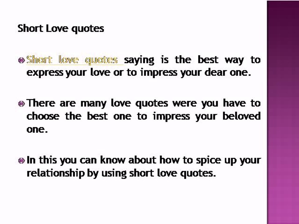 short love quotes