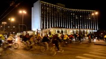 Night Bike Ride Freeday in Athens Greece
