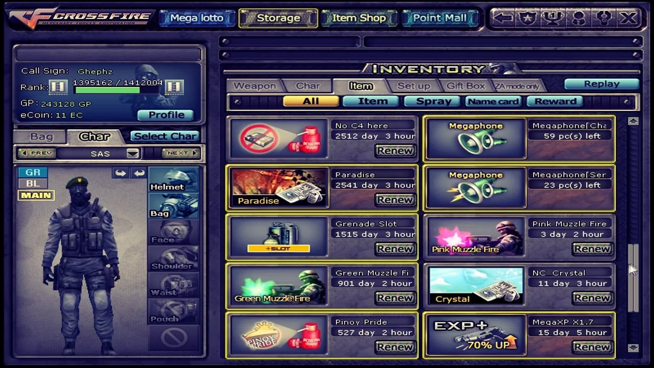 PlayerUp.com - Account Marketplace - Crossfire Fantasy games account for sale ( Not sold yet )