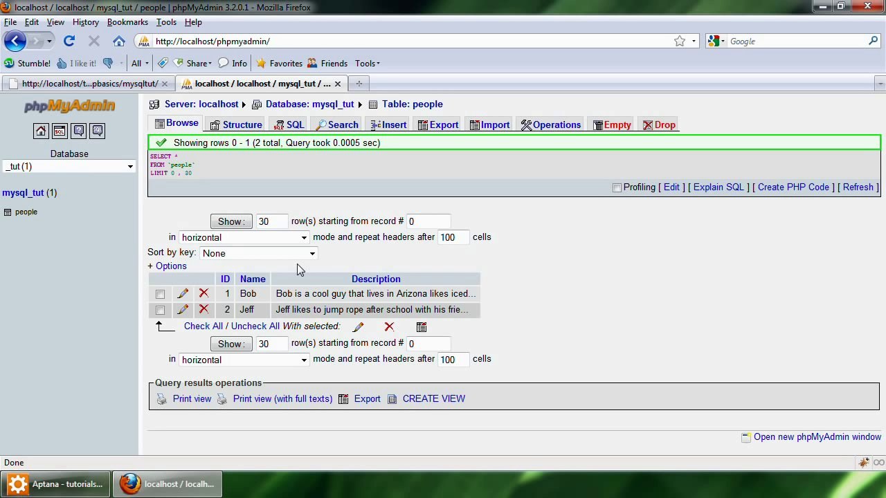 PHP and MYSQL - Connecting to a Database and Adding Data