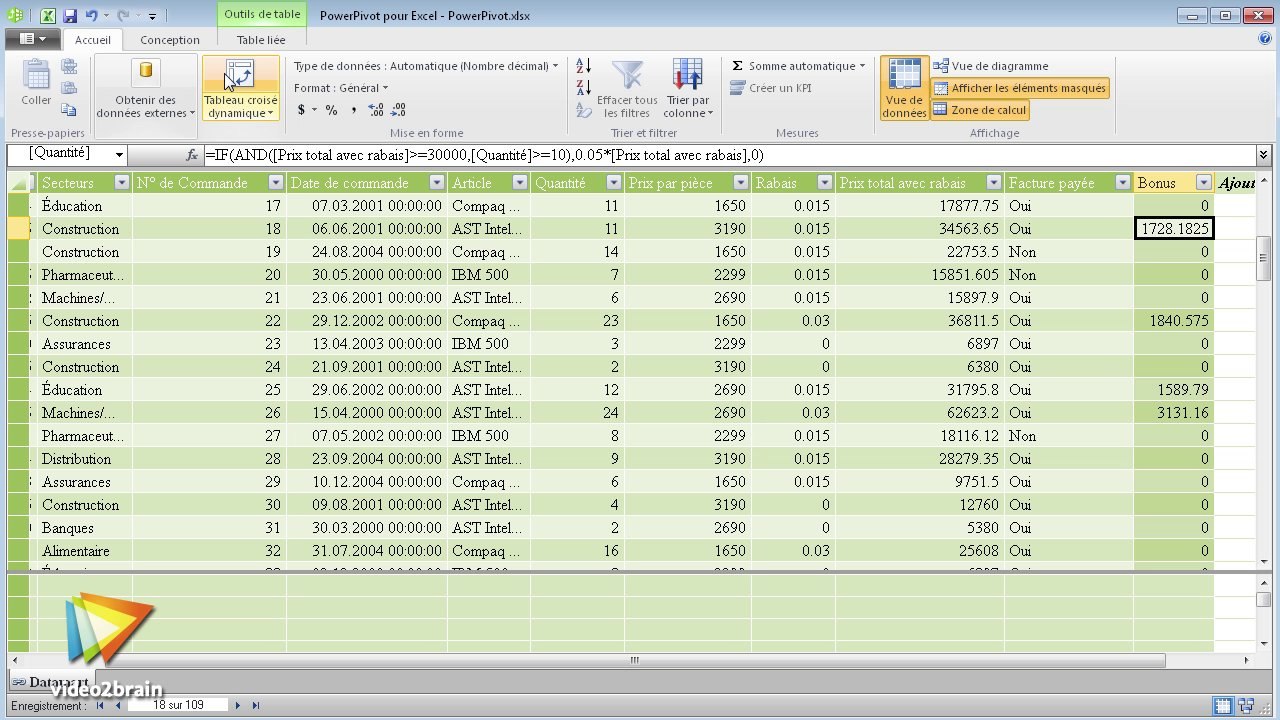 Les fonctions du groupe Logique avec Excel : trailer | video2brain.com