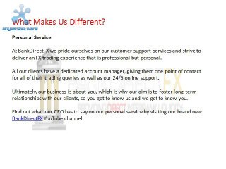 Bank Direct FX- An Overview