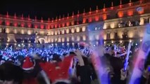 Más de 45.000 jóvenes adelantan en la Plaza Mayor de Salamanca la Nochevieja