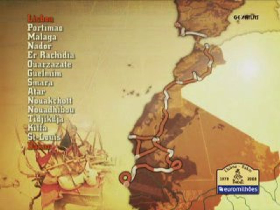 Parcours Dakar 2008