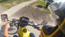 Motorcycle CRASH Into Fence! - Rider Looses Control Of Bike