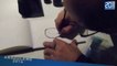 Mezzo dessine un personnage à l'encre de chine et au pinceau au festival d'Angoulême