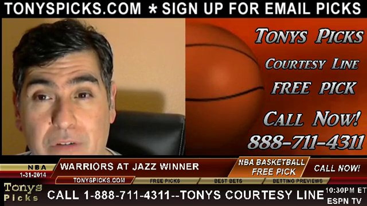 Utah Jazz vs. Golden St Warriors Pick Prediction NBA Pro Basketball Odds Preview 1-31-2014